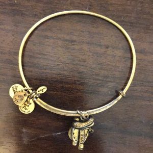 Alex and ani gold saddle charm bracelet